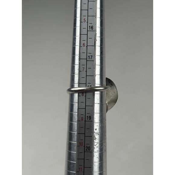 Abstract Flower Modernist Sterling Silver Ring Adjustable Size 8, 9, 10 - Picture 10 of 11